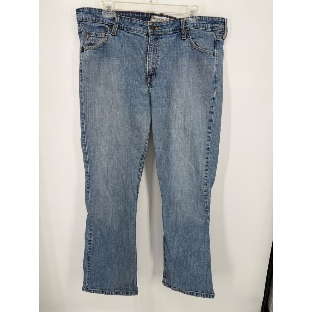 Levi Strauss Signature Jeans Women 18 Medium Blue Stretch Low Rise Bootcut